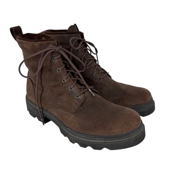 ECCO Men's Grainer Waterproof Lace Up Ankle Boot Size 12-12.5 Brown Suede - Picture 1 of 12
